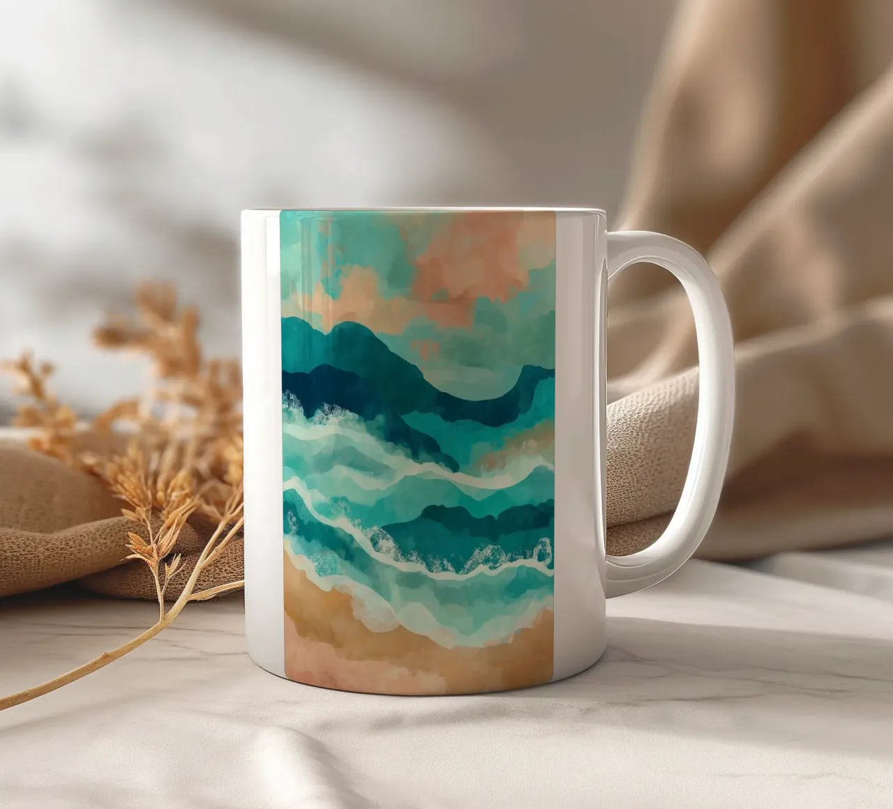 Spiaggia astratta tazza in ceramica da Imagine