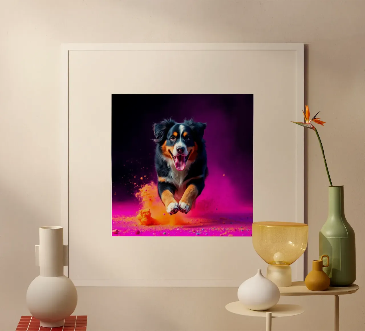 The colorful Bernese Mountain Dog #89 poster by Yumis.Beargang.and.Me