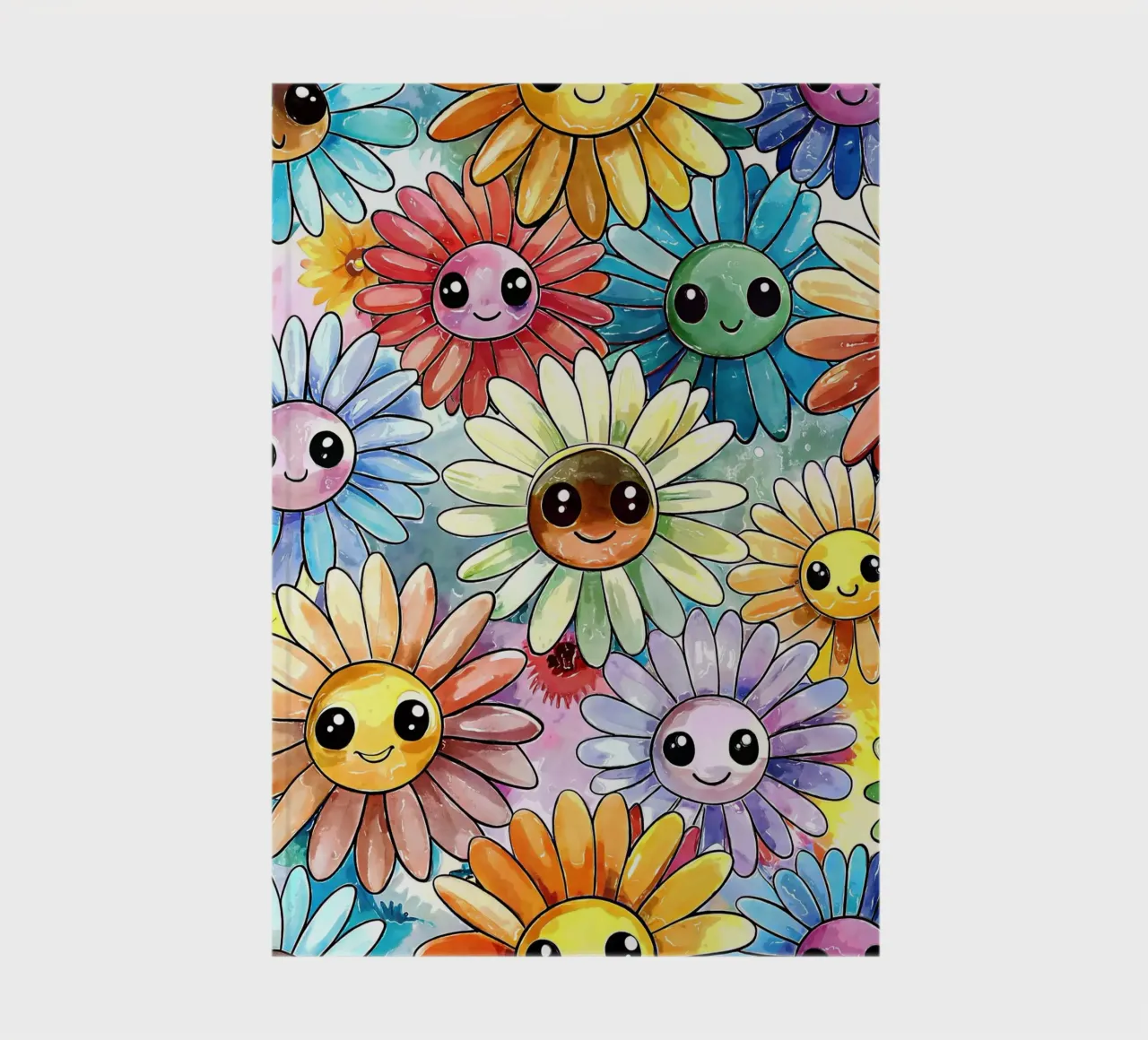 Kawaii Rainbow Daisies notebook by Happy Littles