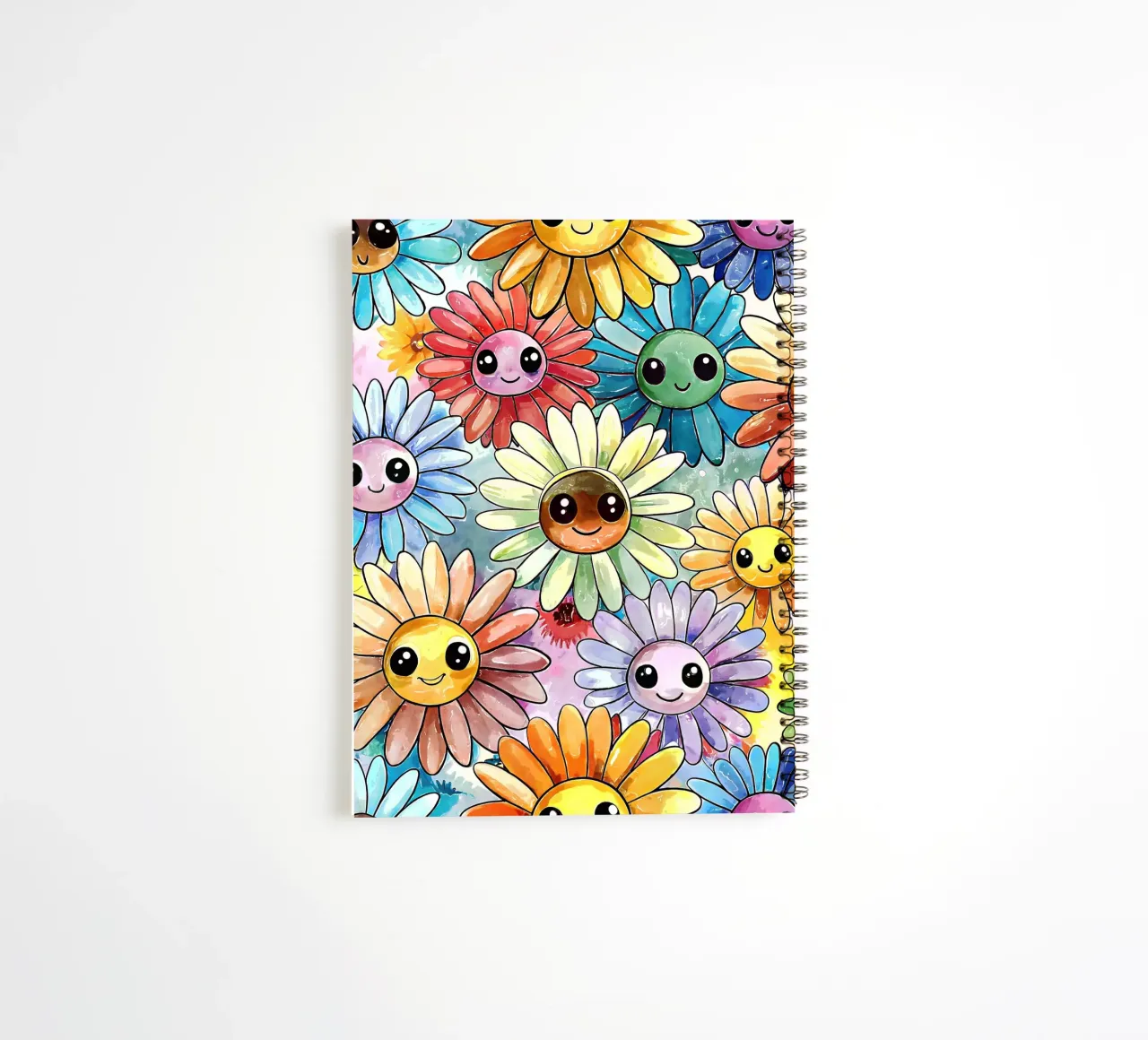 Kawaii Rainbow Daisies spiral notebook by Happy Littles