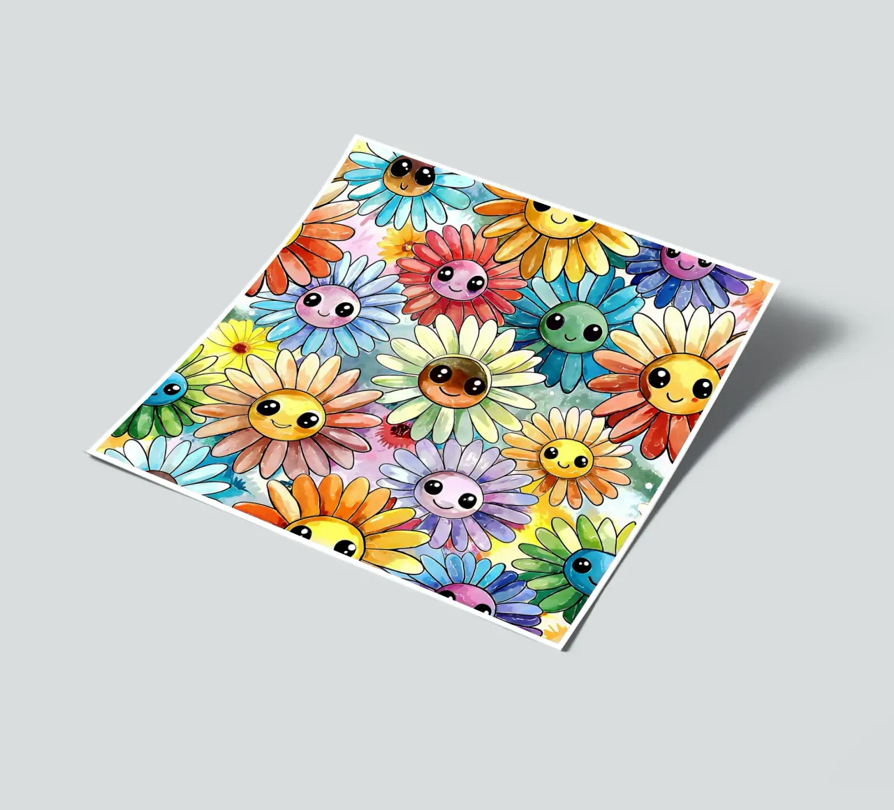 Kawaii Rainbow Daisies sticker sheet by Happy Littles