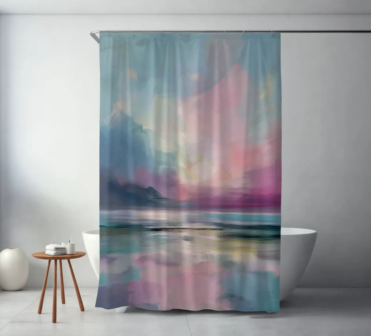 Abstract landscape shower curtain by Imagine
