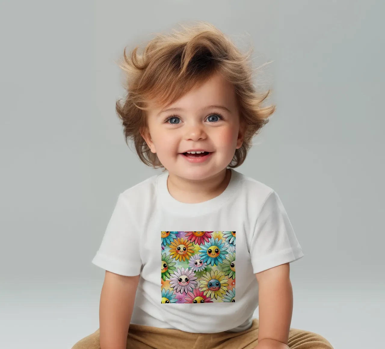 Margherite arcobaleno Kawaii maglietta neonato da Happy Littles