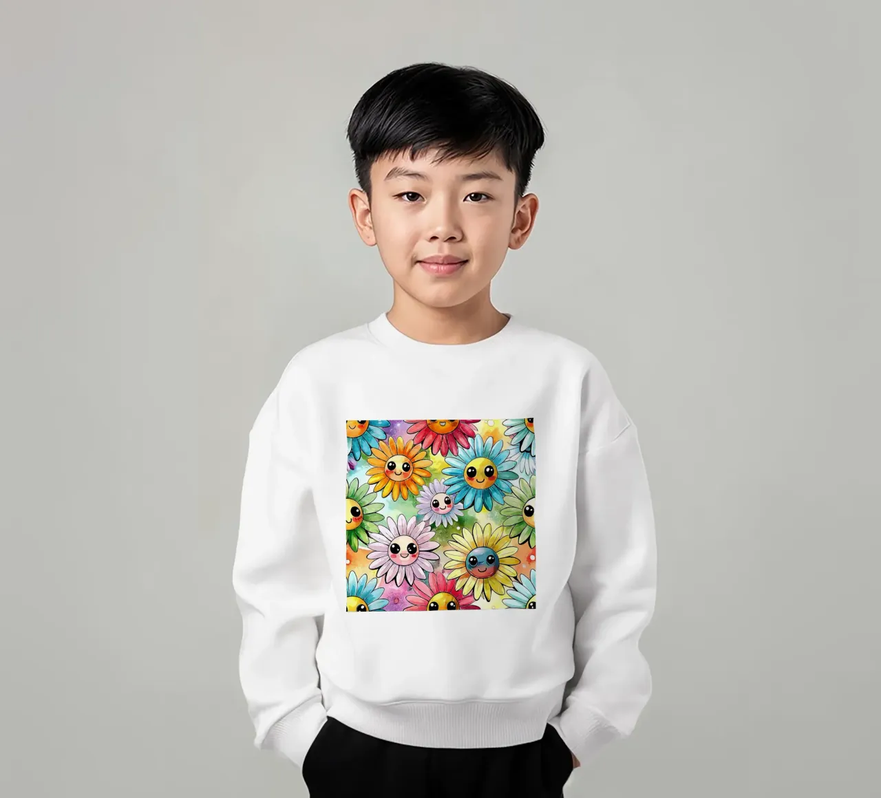 Margherite arcobaleno Kawaii felpa bambino da Happy Littles