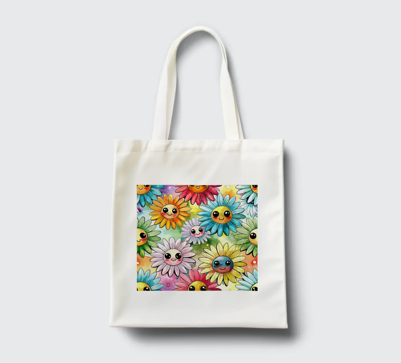 Margherite arcobaleno Kawaii borsa in juta da Happy Littles