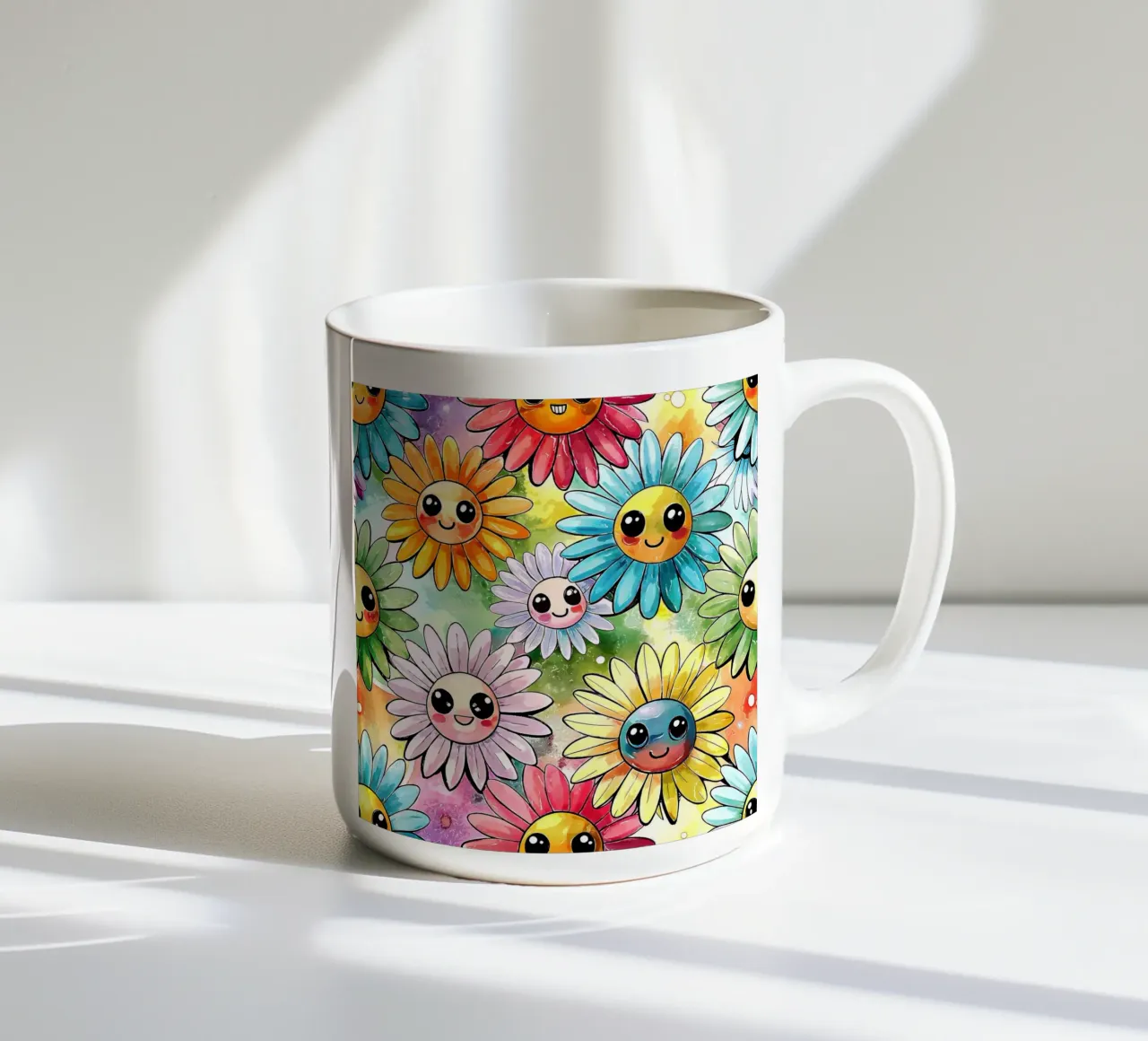 Margherite arcobaleno Kawaii tazza in ceramica da Happy Littles