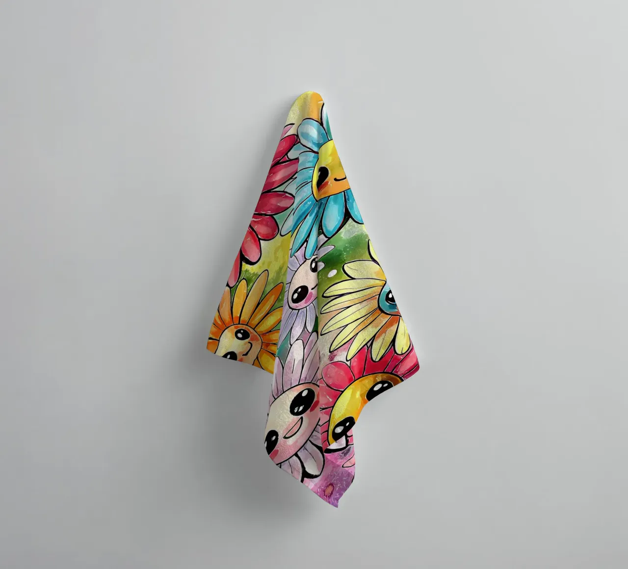Margherite arcobaleno Kawaii asciugamano da bagno da Happy Littles
