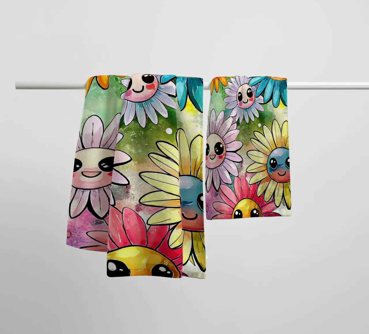 Margherite arcobaleno Kawaii asciugamano da bagno da Happy Littles