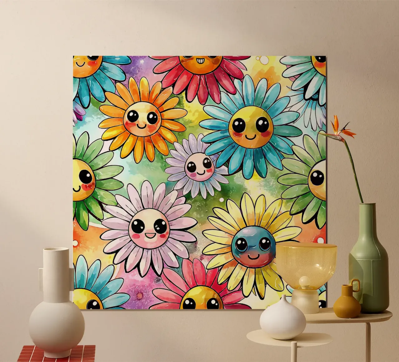 Margherite arcobaleno Kawaii carta hahnemühle da Happy Littles