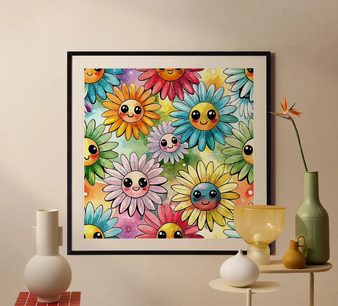 Margherite arcobaleno Kawaii carta hahnemühle da Happy Littles