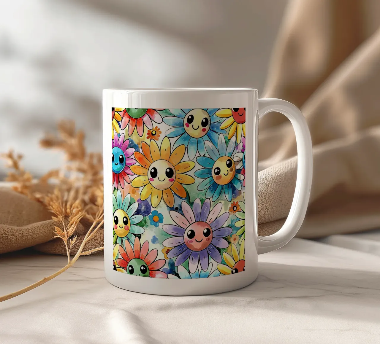 Margherite arcobaleno Kawaii tazza in ceramica da Happy Littles