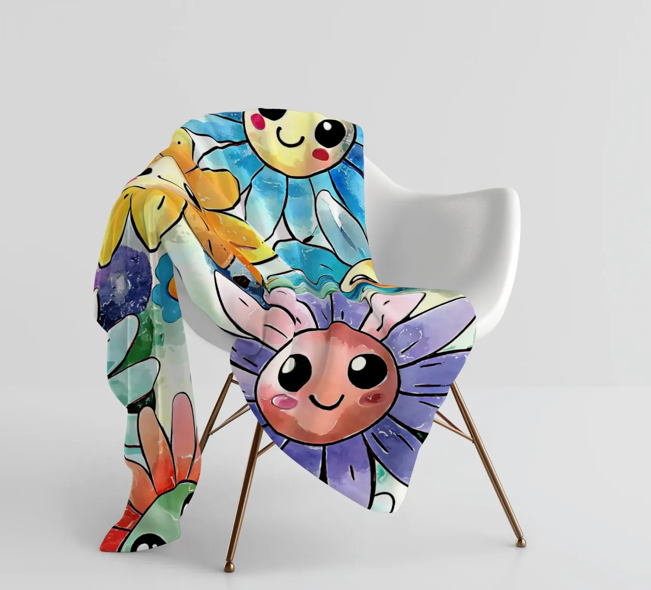 Margherite arcobaleno Kawaii coperta in pile da Happy Littles