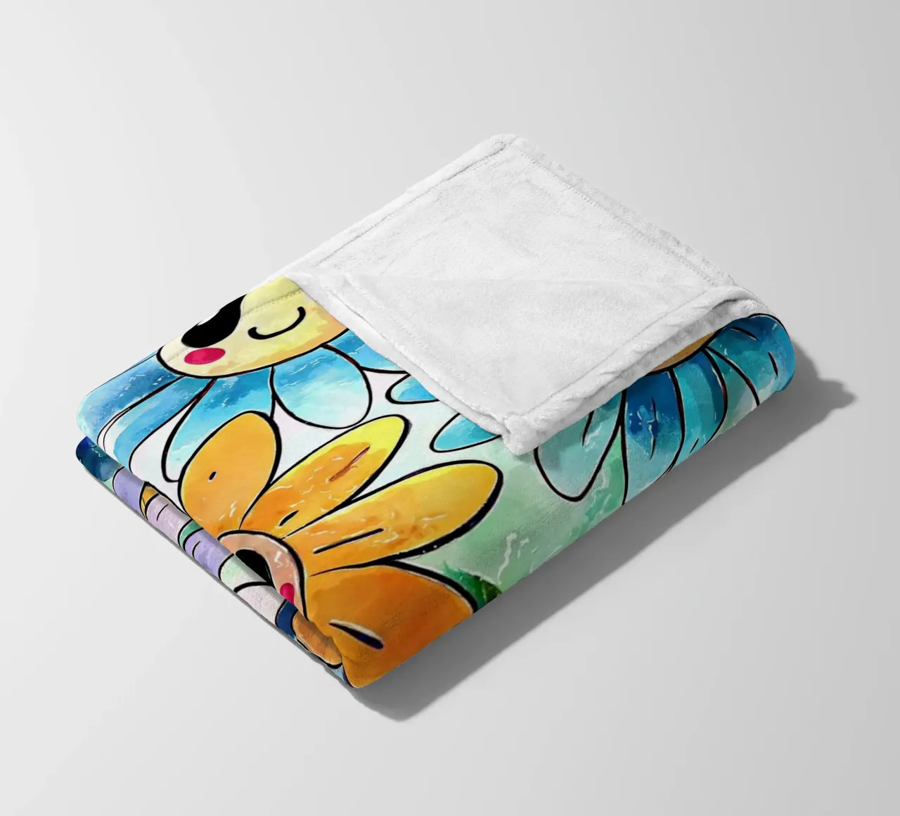 Margherite arcobaleno Kawaii coperta in pile da Happy Littles