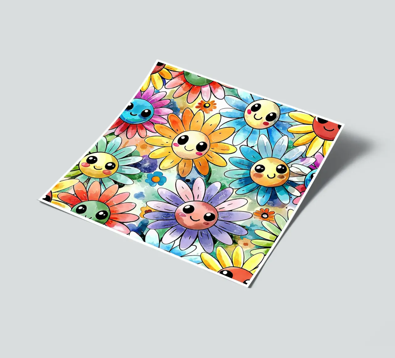 Kawaii Rainbow Daisies sticker sheet by Happy Littles