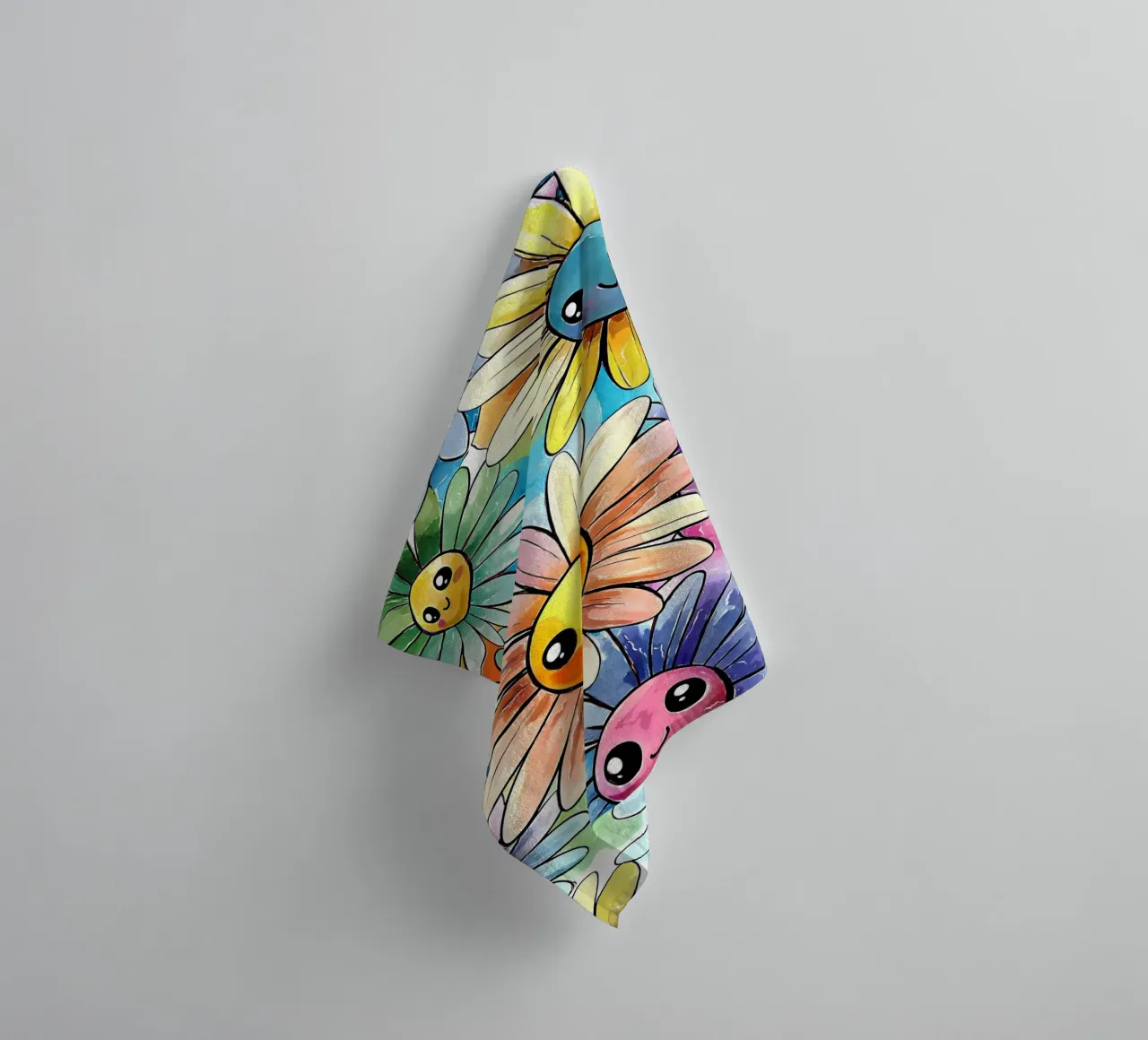 Margherite arcobaleno Kawaii asciugamano da bagno da Happy Littles