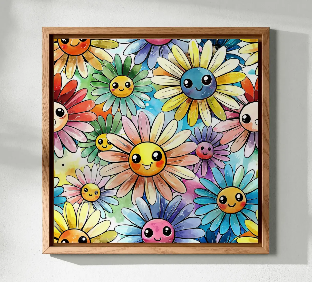 Margherite arcobaleno Kawaii alluminio dibond da Happy Littles