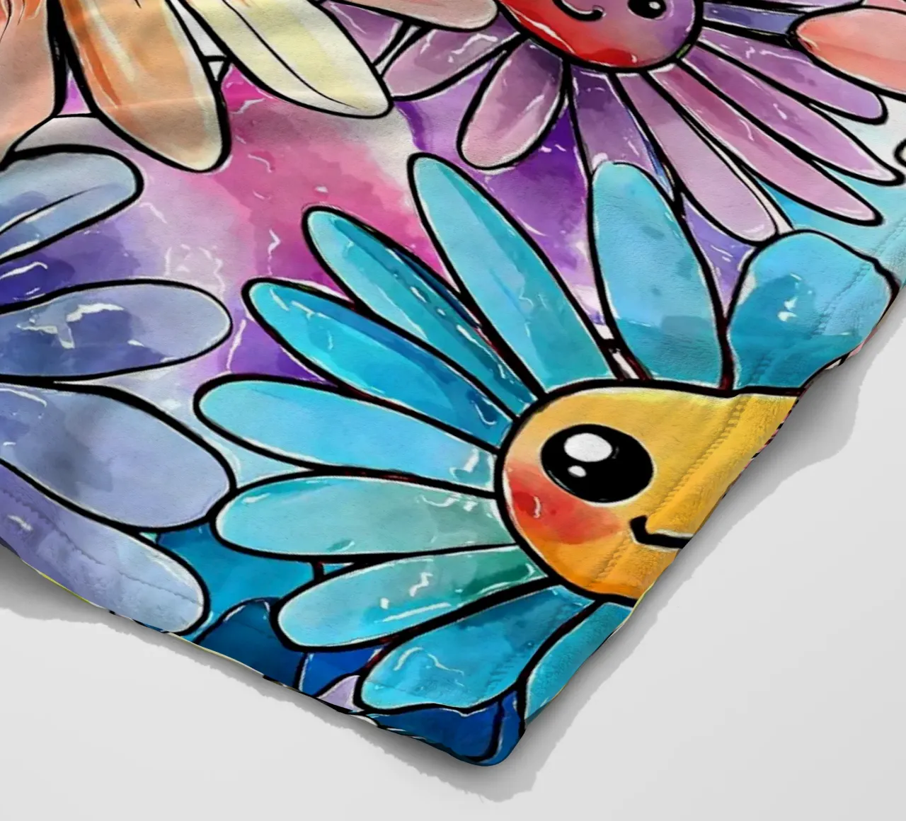 Margherite arcobaleno Kawaii coperta in pile da Happy Littles