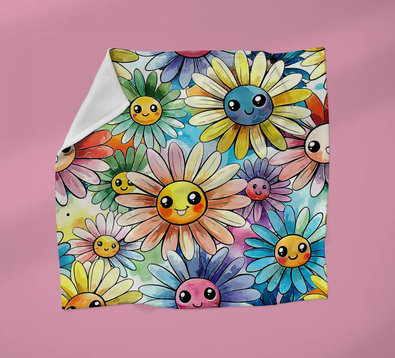 Margherite arcobaleno Kawaii coperta in pile da Happy Littles