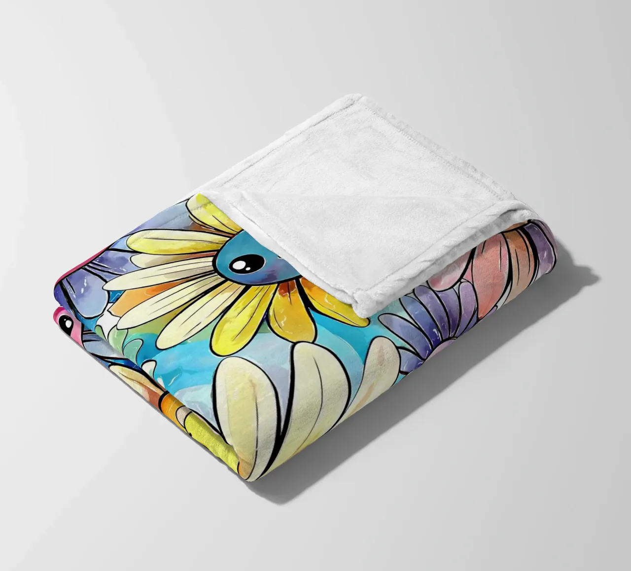 Margherite arcobaleno Kawaii coperta in pile da Happy Littles