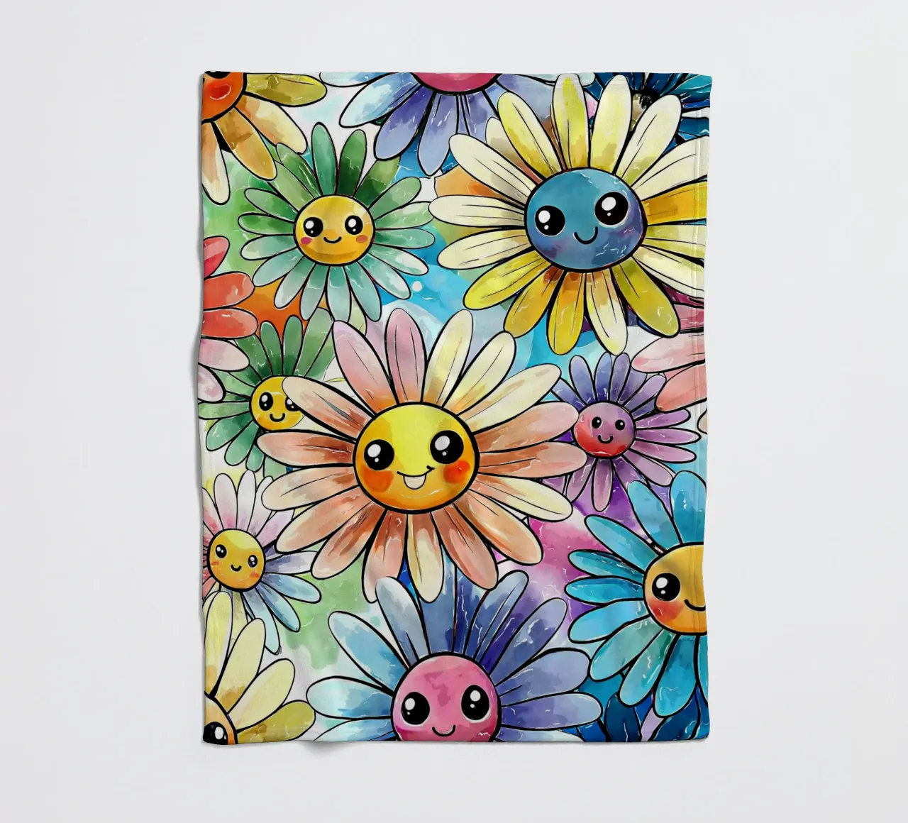 Margherite arcobaleno Kawaii coperta in pile da Happy Littles