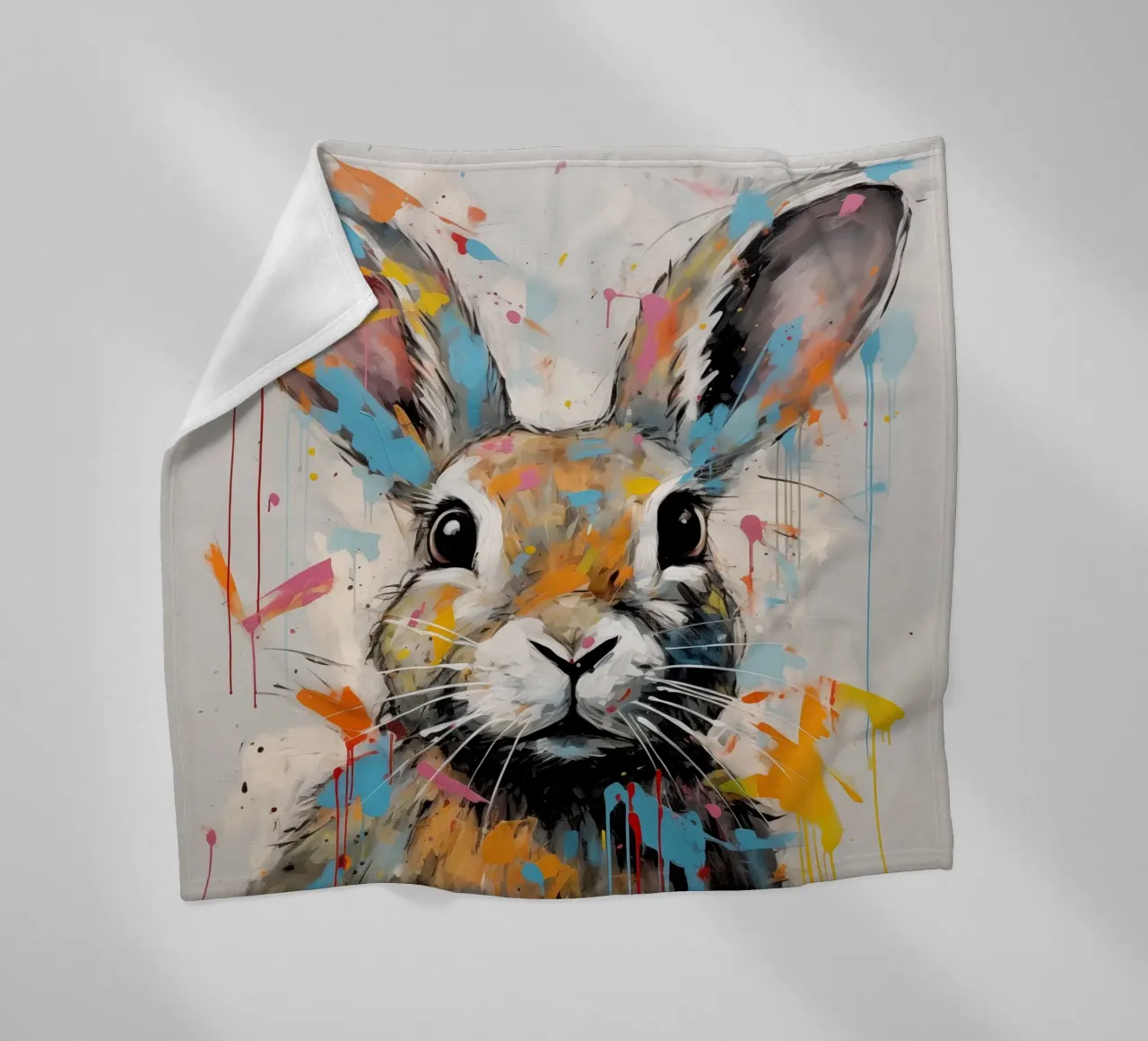 Rabbit abstract fleece blanket by Imagine