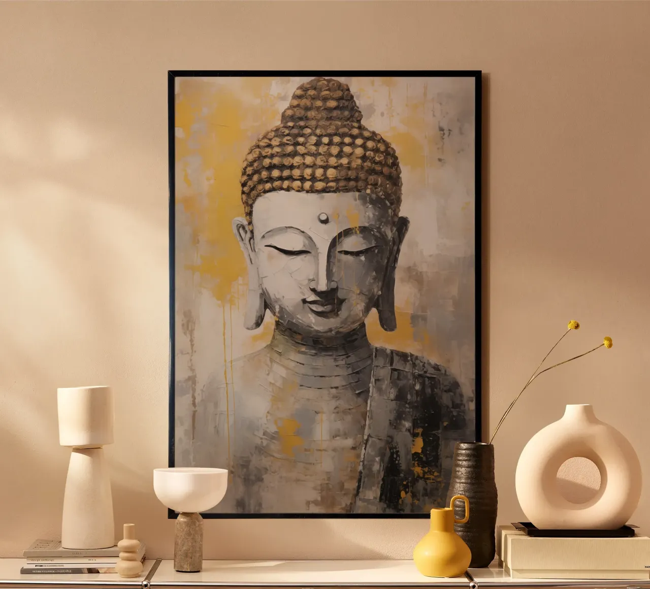 Buddha poster con telaio in legno da Imagine
