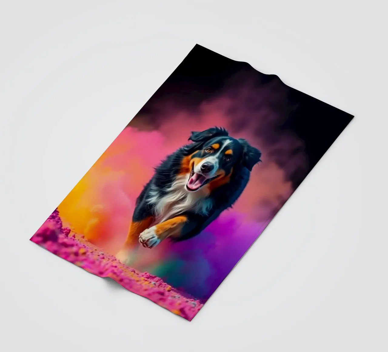 The colorful Bernese Mountain Dog #91 fleece blanket by Yumis.Beargang.and.Me