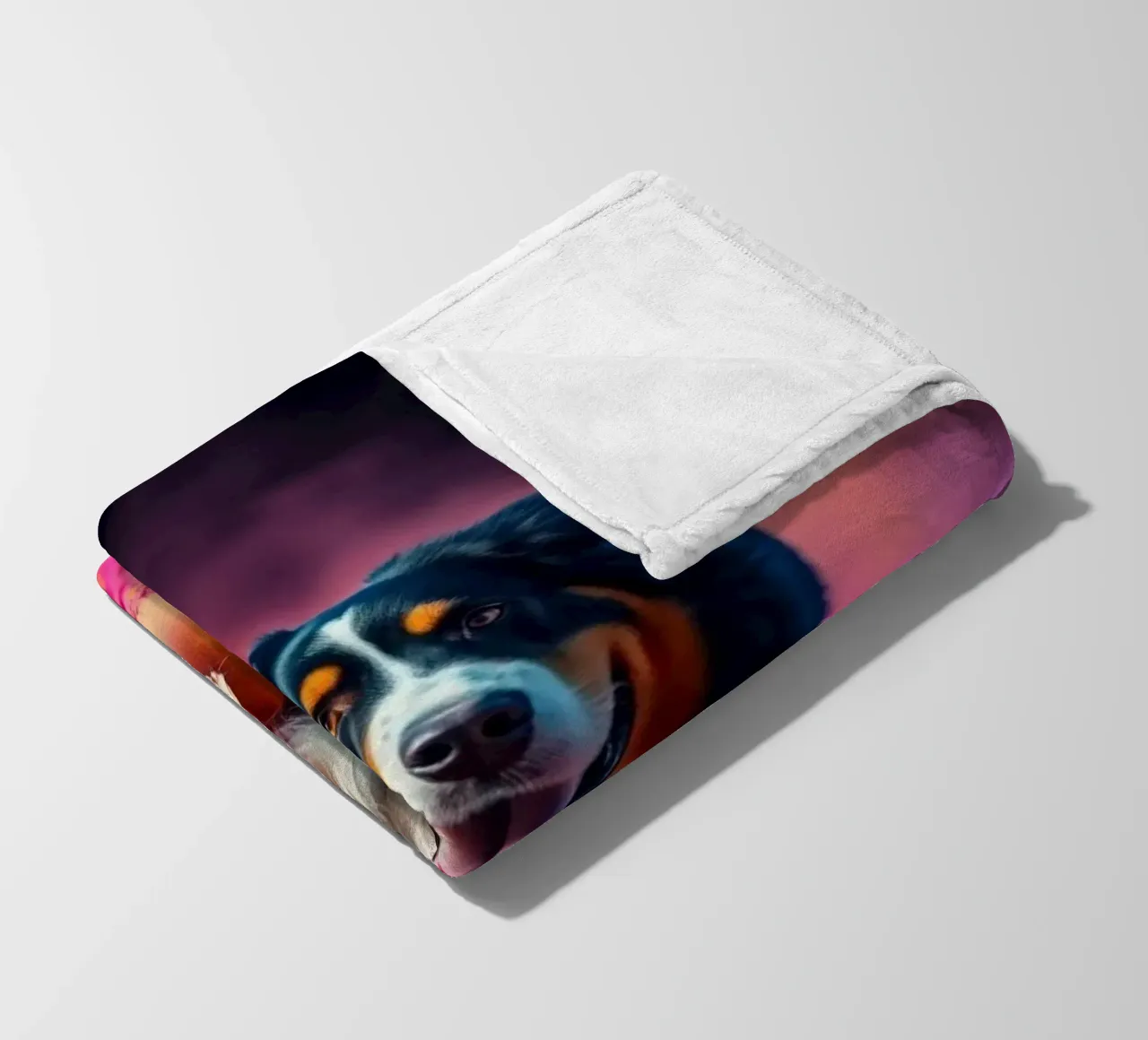 The colorful Bernese Mountain Dog #91 fleece blanket by Yumis.Beargang.and.Me