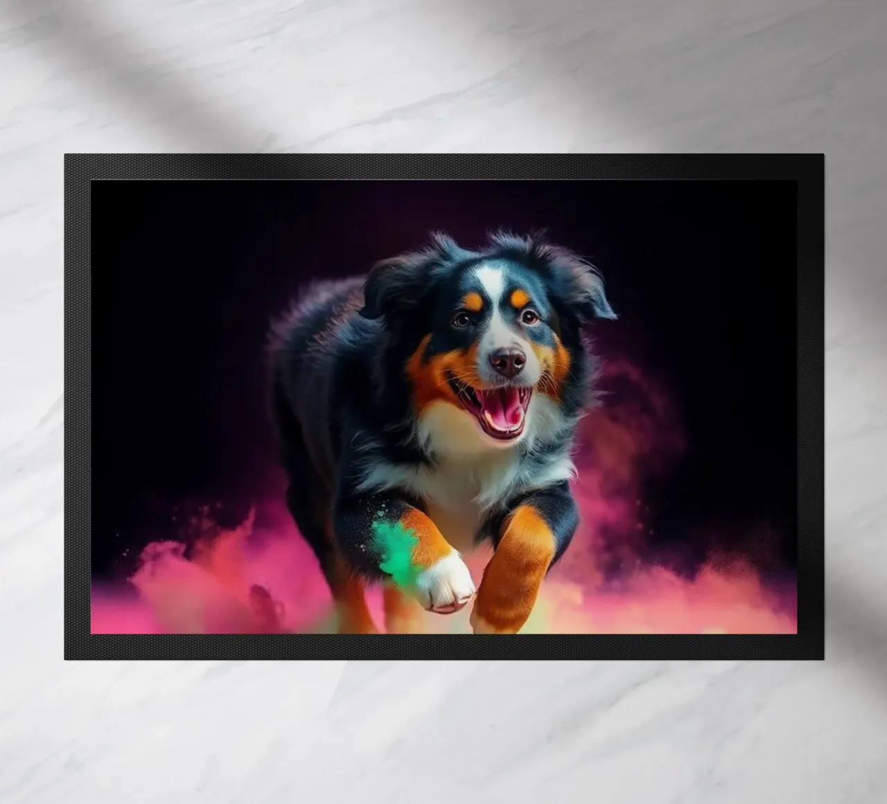 The colorful Bernese Mountain Dog #92 doormat by Yumis.Beargang.and.Me