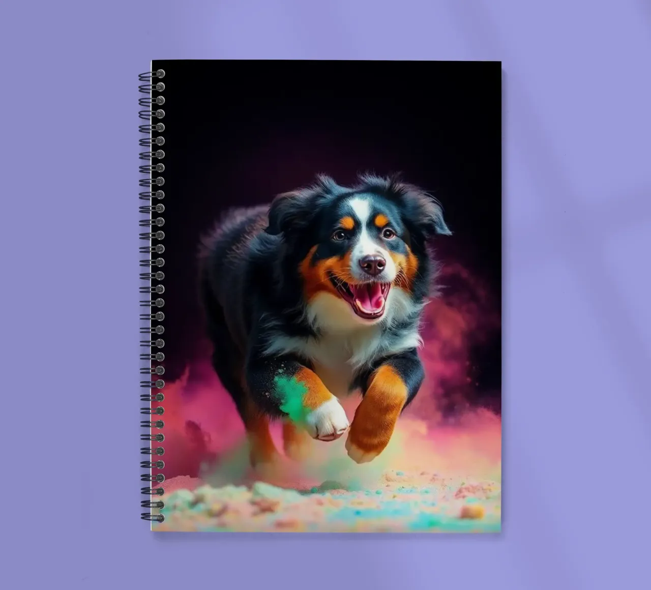 The colorful Bernese Mountain Dog #92 spiral notebook by Yumis.Beargang.and.Me