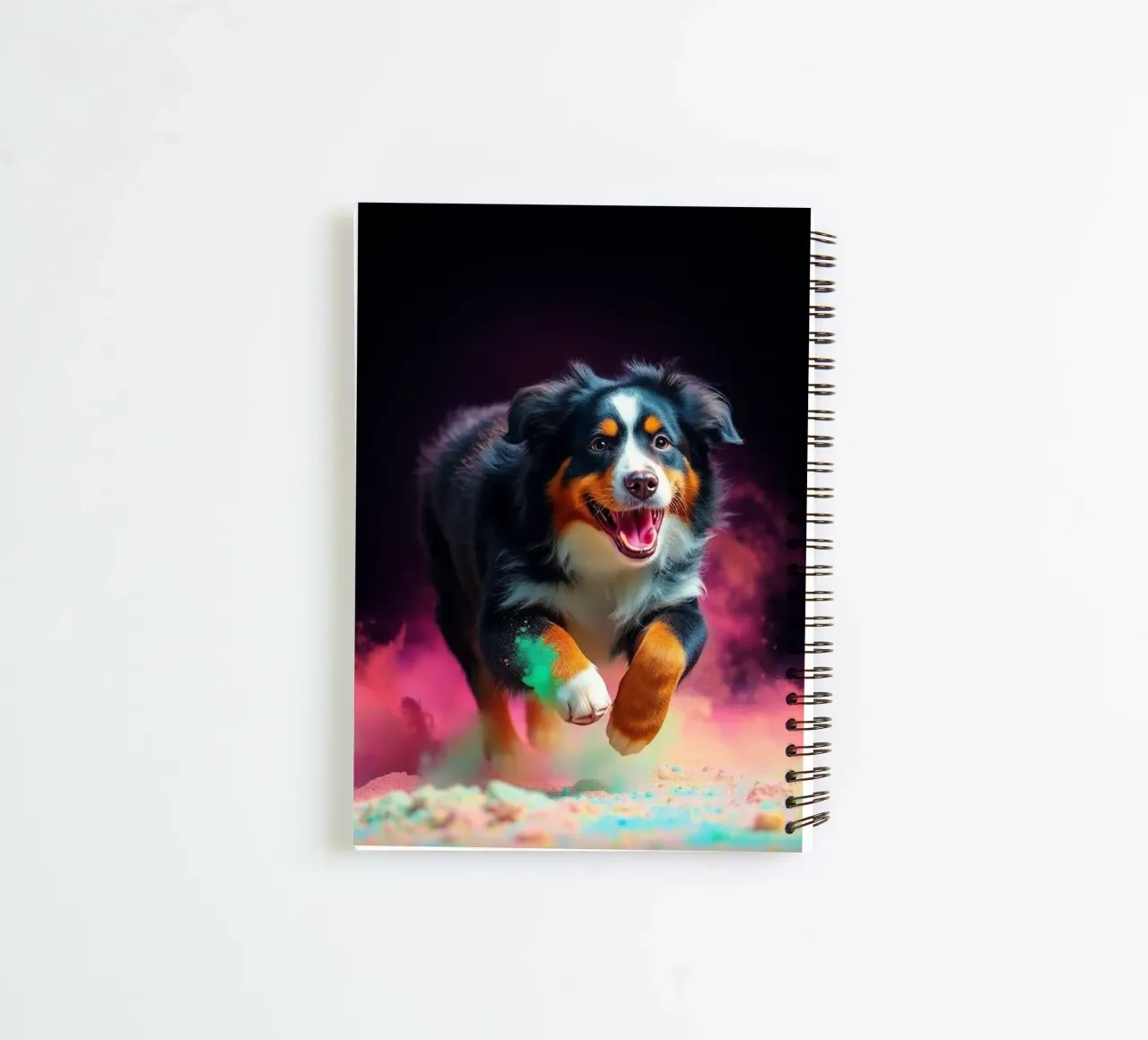 The colorful Bernese Mountain Dog #92 spiral notebook by Yumis.Beargang.and.Me