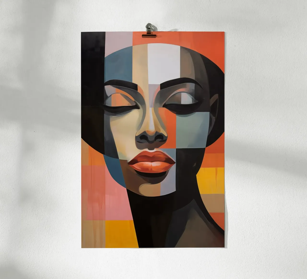 Volto africano poster con telaio in alluminio da Imagine