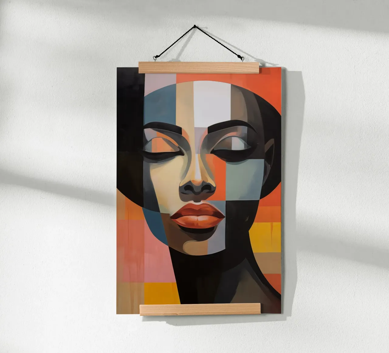 Volto africano poster con telaio in alluminio da Imagine