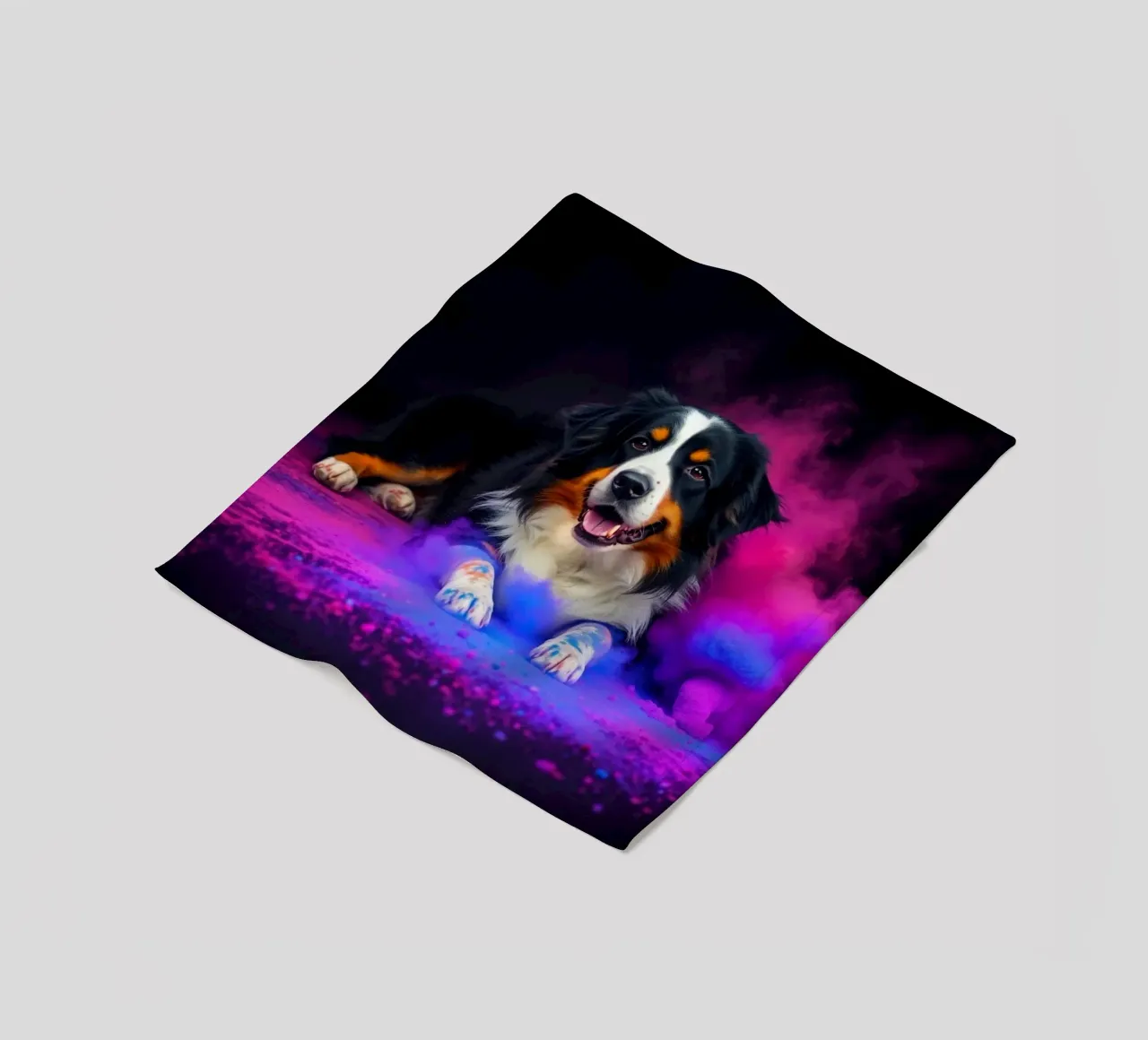 The colorful Bernese Mountain Dog #94 fleece blanket by Yumis.Beargang.and.Me