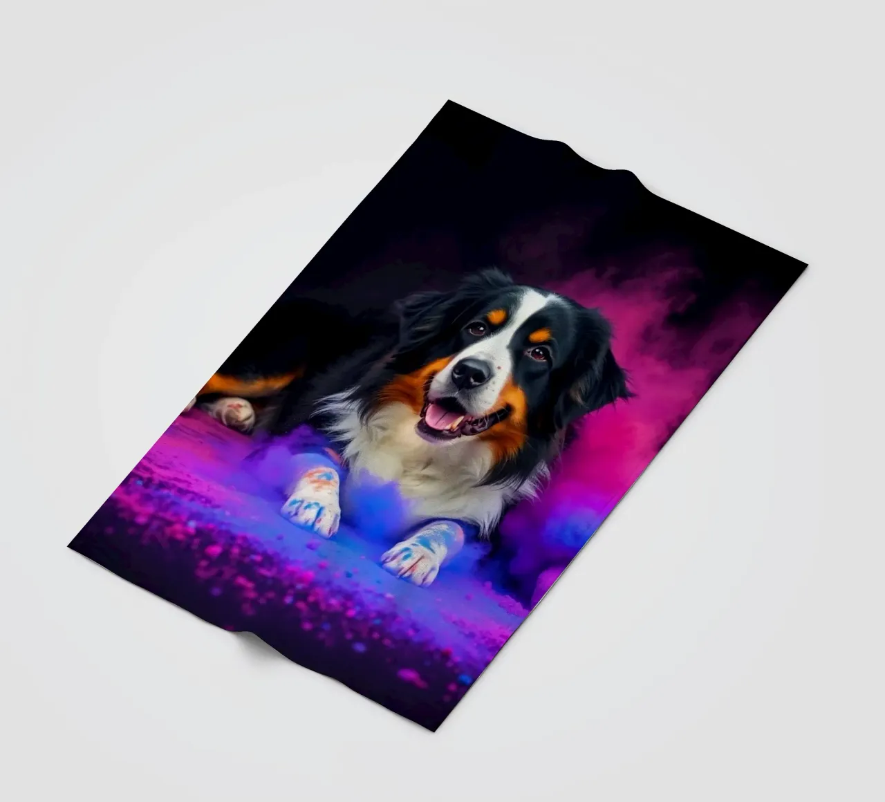 The colorful Bernese Mountain Dog #94 fleece blanket by Yumis.Beargang.and.Me
