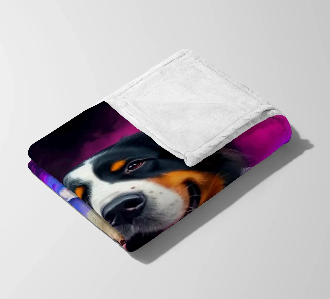 The colorful Bernese Mountain Dog #94 fleece blanket by Yumis.Beargang.and.Me
