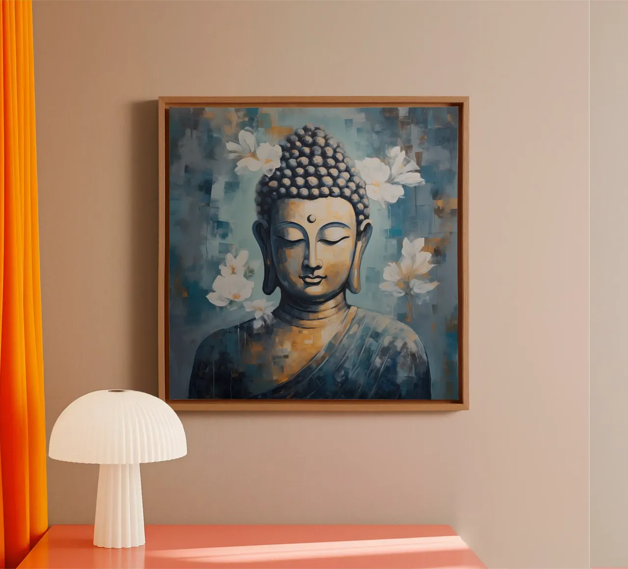 Buddha tela con Cornice a cassetta da Imagine