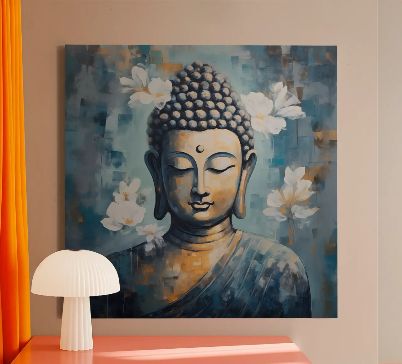 Buddha tela con Cornice a cassetta da Imagine