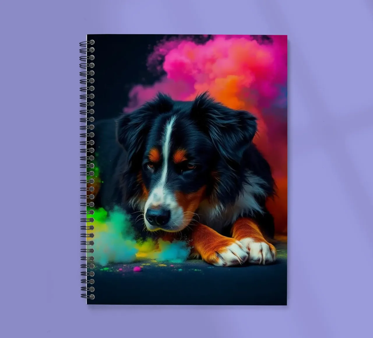 The colorful Bernese Mountain Dog #96 spiral notebook by Yumis.Beargang.and.Me