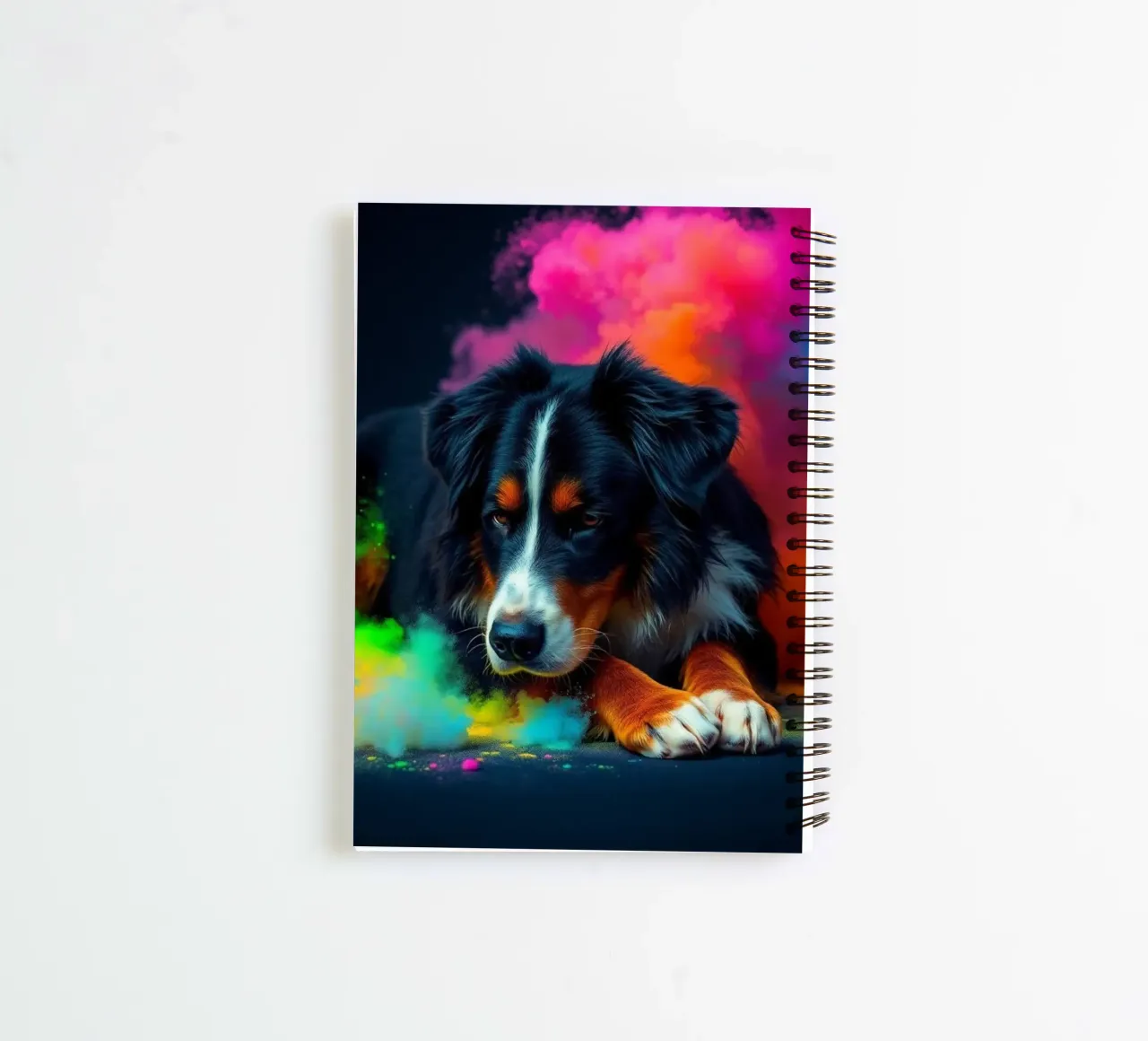 The colorful Bernese Mountain Dog #96 spiral notebook by Yumis.Beargang.and.Me