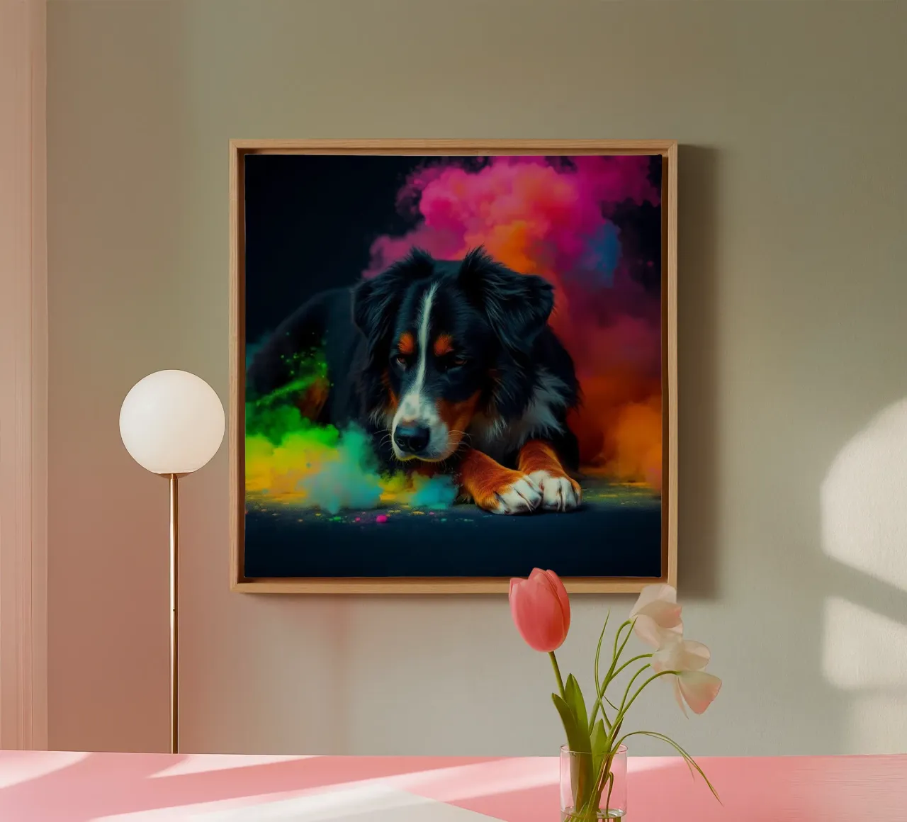 The colorful Bernese Mountain Dog #96 canvas by Yumis.Beargang.and.Me