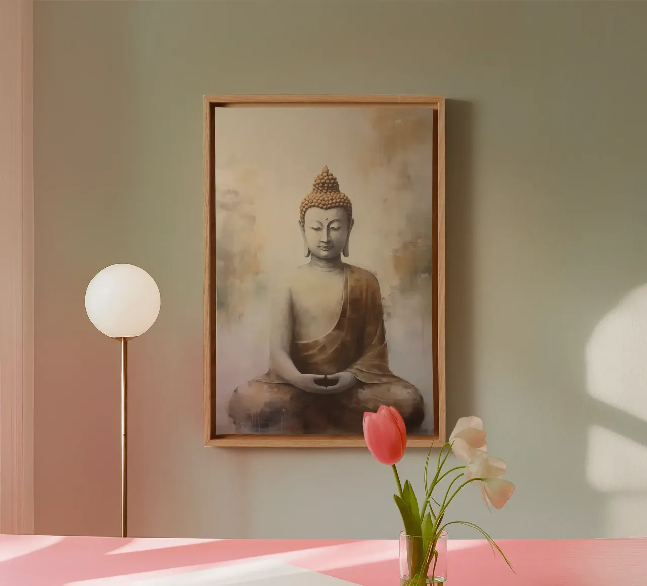 Buddha tela con Cornice a cassetta da Imagine
