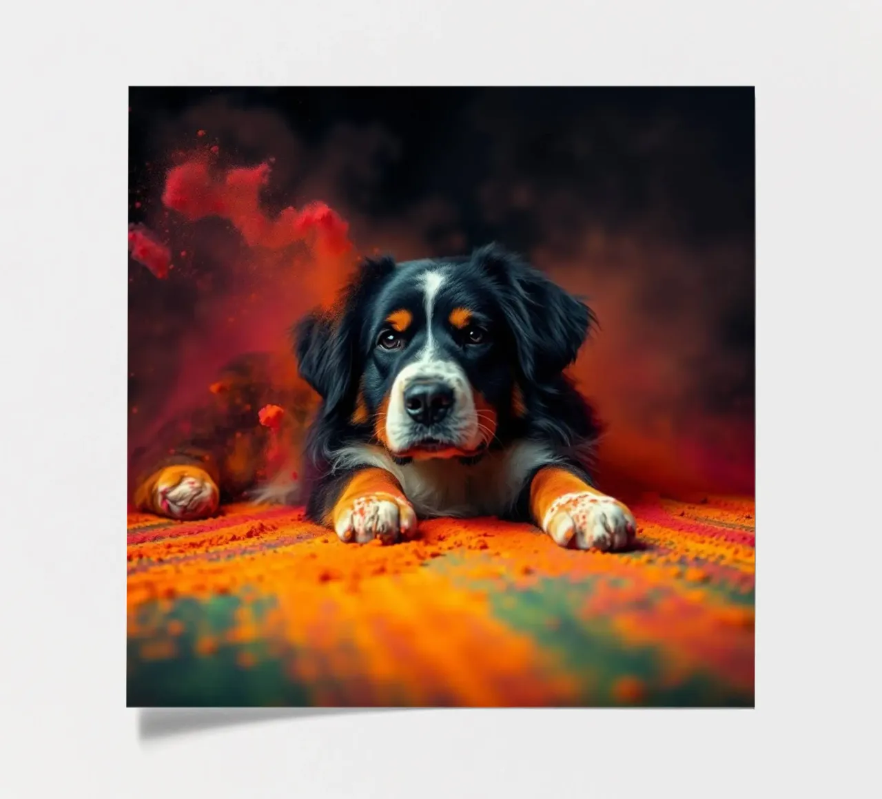 The colorful Bernese Mountain Dog #97 sticker sheet by Yumis.Beargang.and.Me