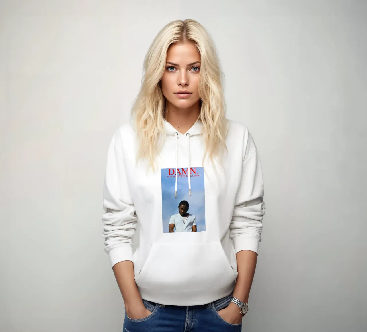 Damnn/Kendrick Lamar felpa con cappuccio da Attaboy Dsgn