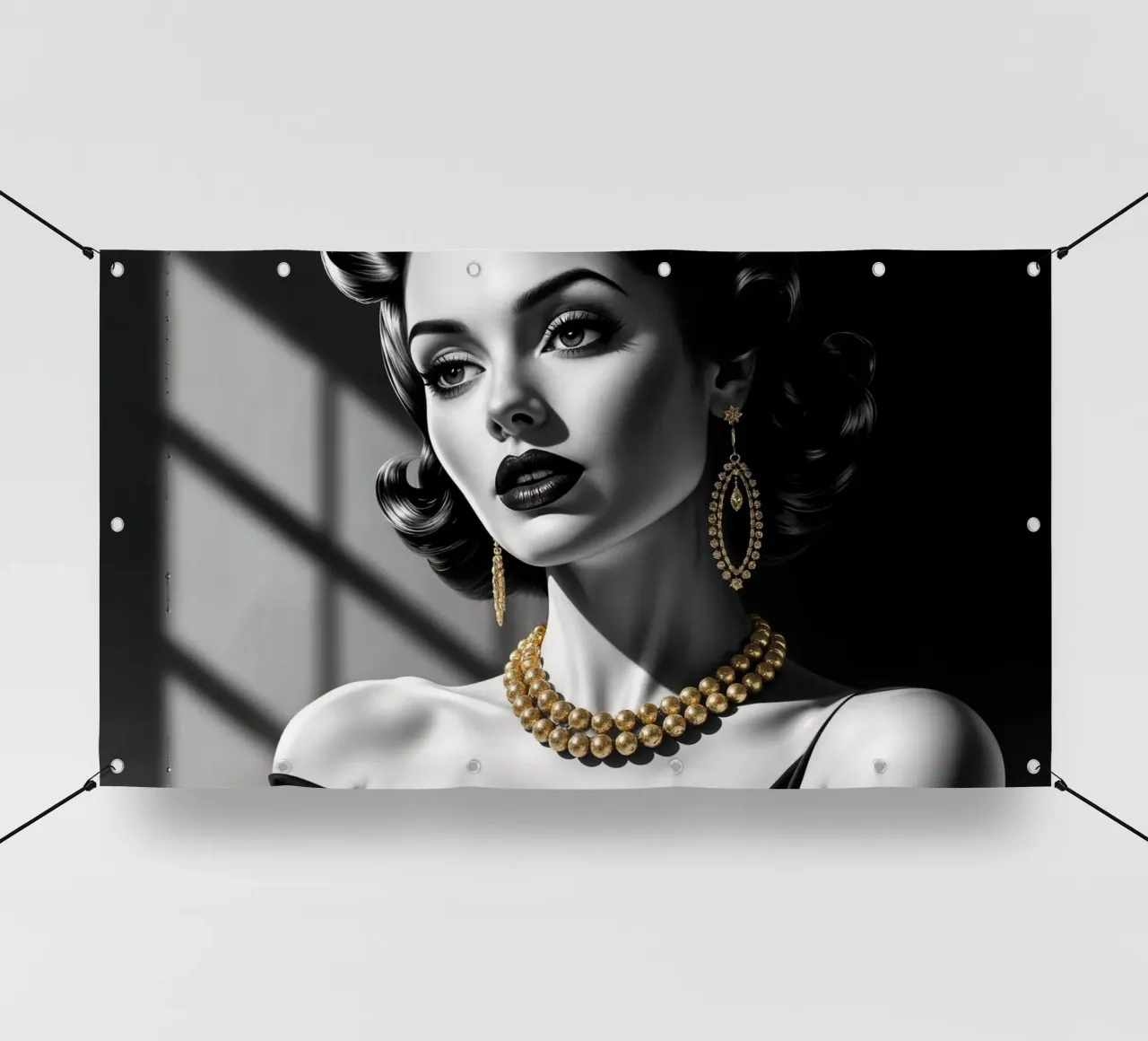 Ritratto in bianco e nero telo in pvc da Magic Screen