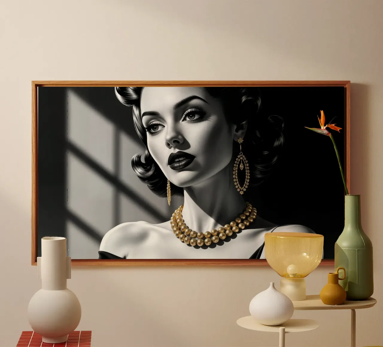 Ritratto in bianco e nero tela con Cornice a cassetta da Magic Screen