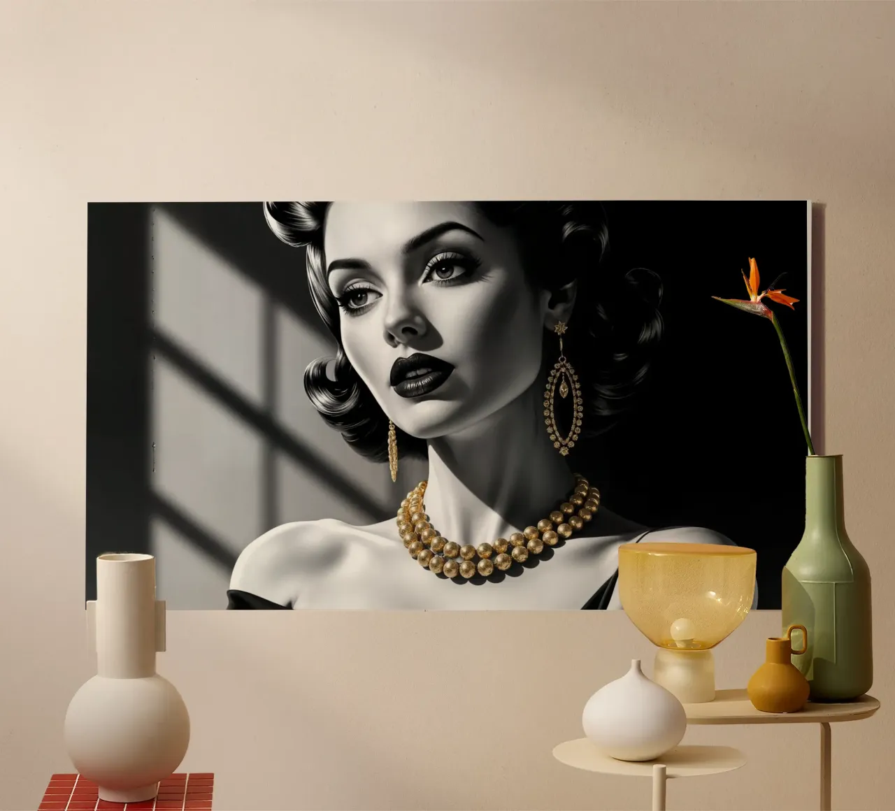 Ritratto in bianco e nero tela con Cornice a cassetta da Magic Screen