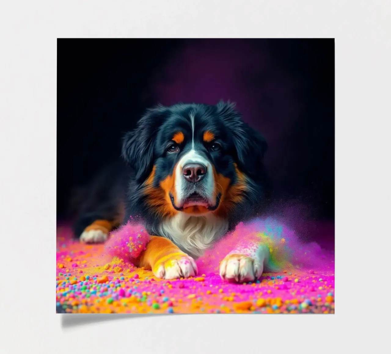 The colorful Bernese Mountain Dog #101 sticker sheet by Yumis.Beargang.and.Me