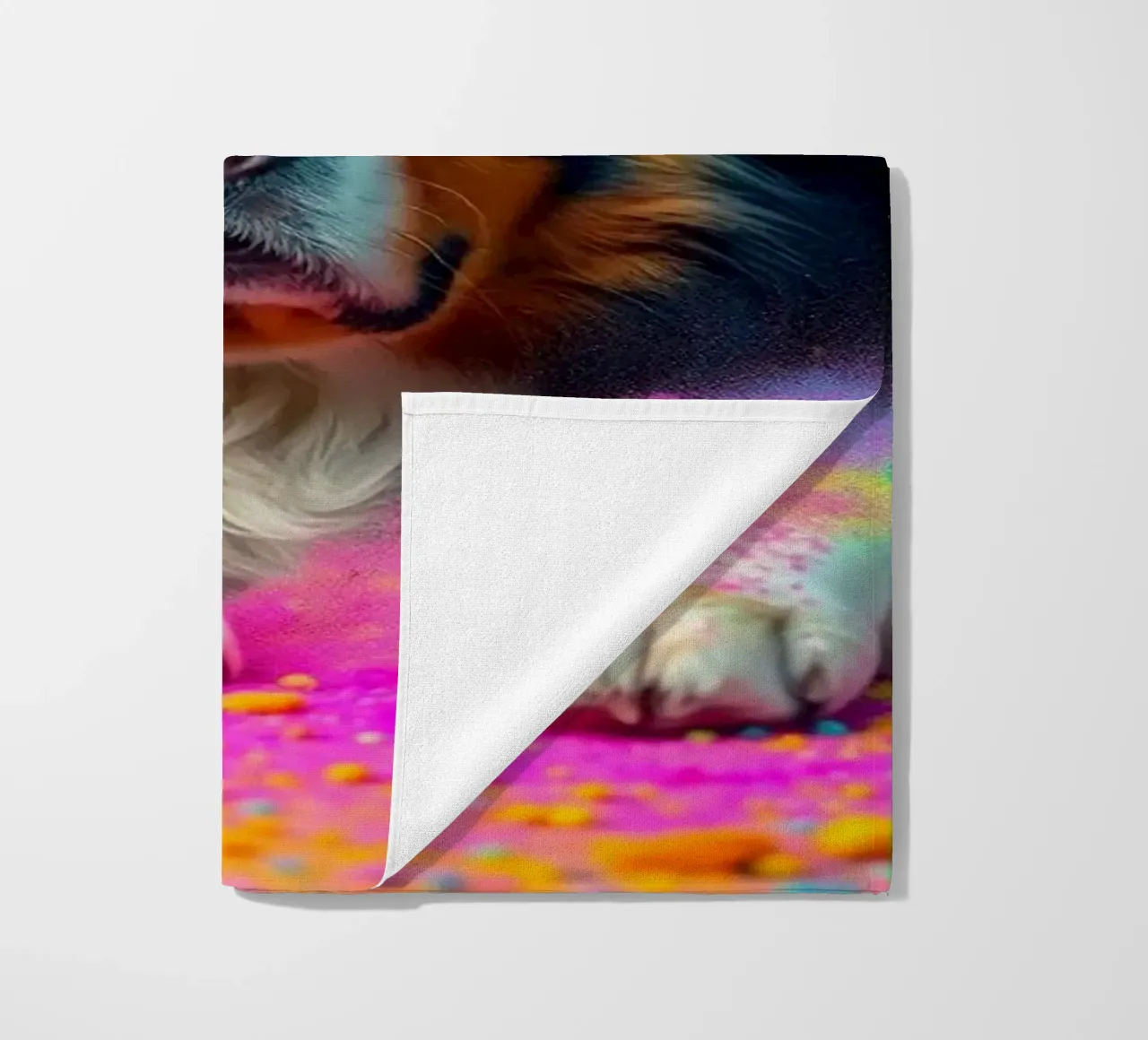 The colorful Bernese Mountain Dog #101 beach towel by Yumis.Beargang.and.Me