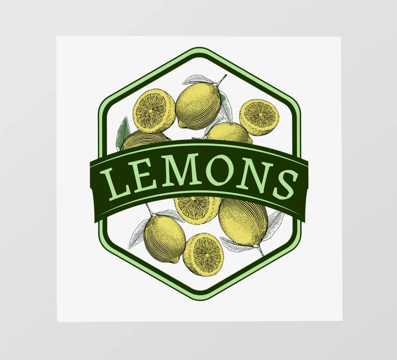 Lemons Vintage Badge | Citrus Fruit Art pellicola backlit da Une Affaire de Filles